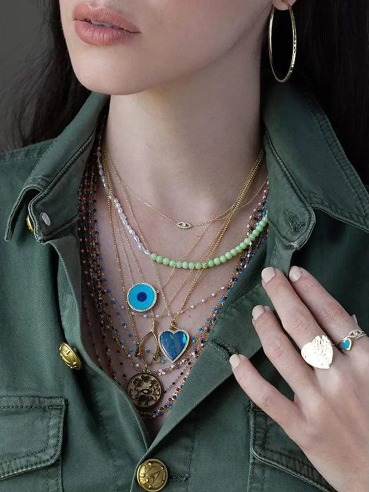 Gigi Clozeau 18kt イエローゴールド クラシック ビーズ入りサウトネックレス - 画像2