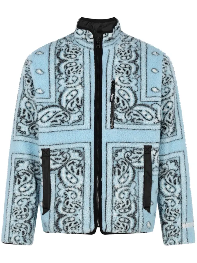 Supreme Supreme バンダナ柄リバーシブルフリースジャケット ブルーの商品画像