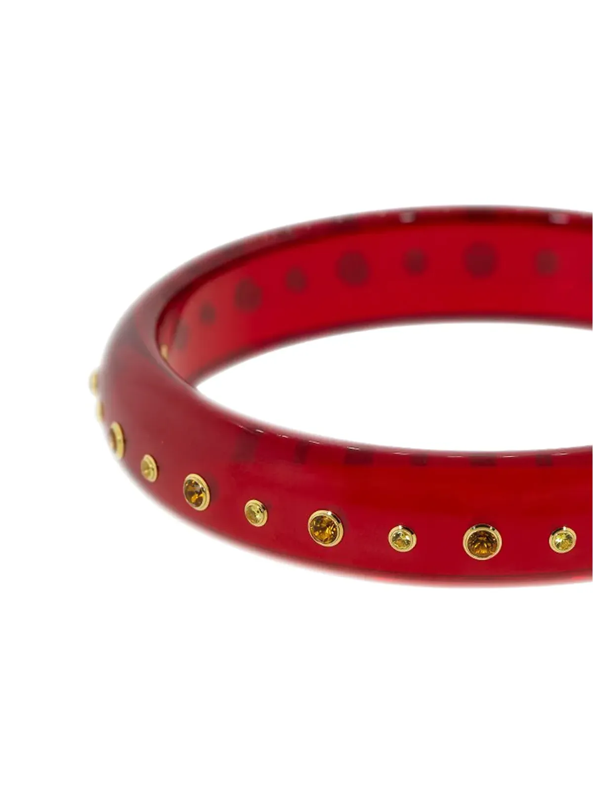 Mark Davis 18kt イエローゴールド サファイアとシトリン バングルブレスレット レッド - 画像2