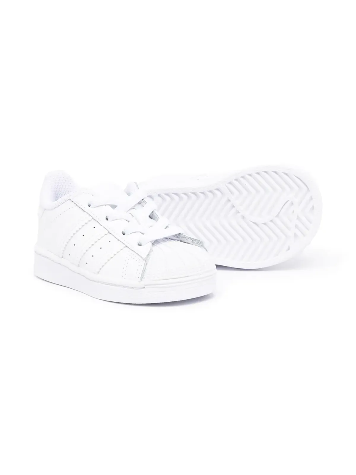 adidas Kids スーパースター ロー・トップ レザー スニーカー - 画像2