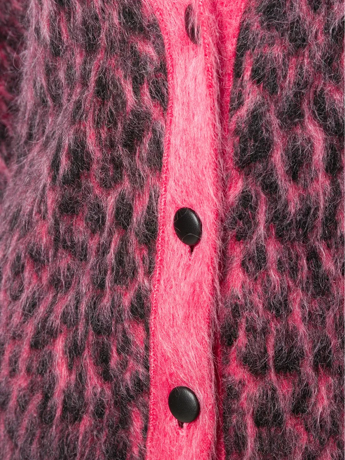 Saint Laurent ブラッシュドレオパードプリント ウール カーディガン - ピンク - 画像5