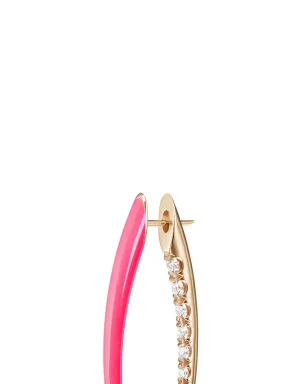 Melissa Kaye 18kt yellow gold and diamond Cristina large hoop earrings - Pink - サムネイル3