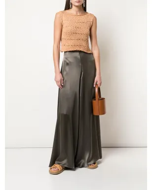 VOZ Charmeuse palazzo trousers - Brown - サムネイル2