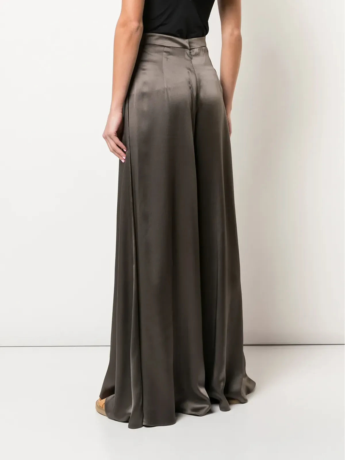 VOZ Charmeuse palazzo trousers - Brown - 画像4