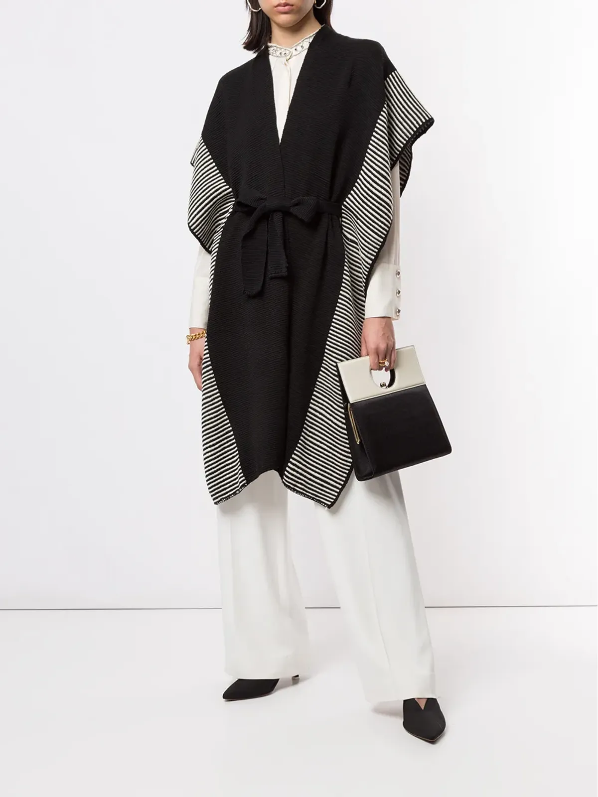 VOZ striped edge knitted kaftan - 画像2