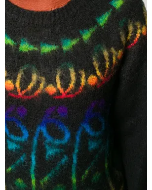 Kansai Yamamoto Pre-Owned 1980s patterned jumper - ブラック - サムネイル5