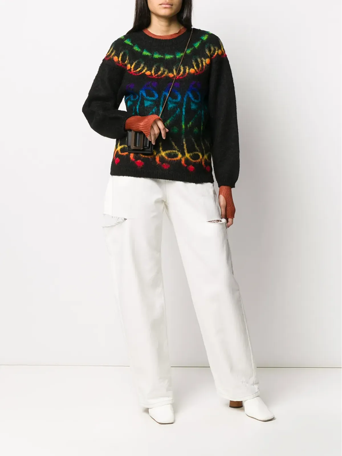 Kansai Yamamoto Pre-Owned 1980s patterned jumper - ブラック - 画像2