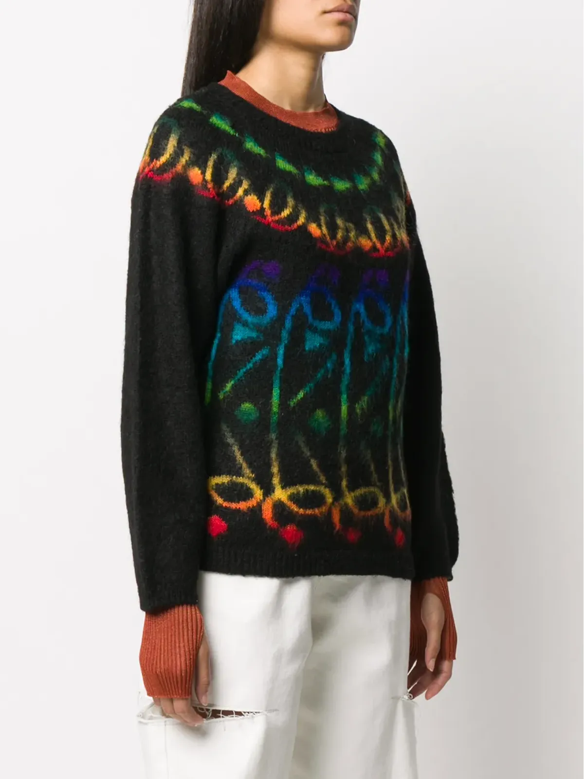 Kansai Yamamoto Pre-Owned 1980s patterned jumper - ブラック - 画像3