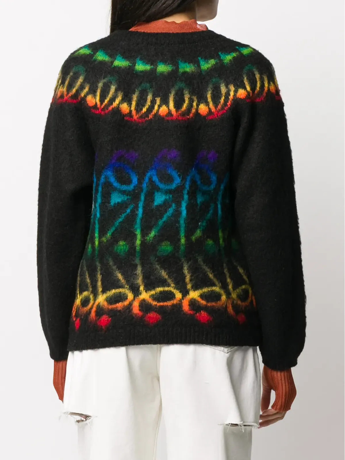 Kansai Yamamoto Pre-Owned 1980s patterned jumper - ブラック - 画像4