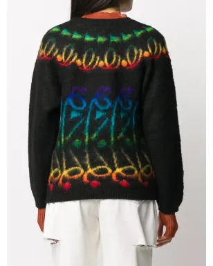 Kansai Yamamoto Pre-Owned 1980s patterned jumper - ブラック - サムネイル4