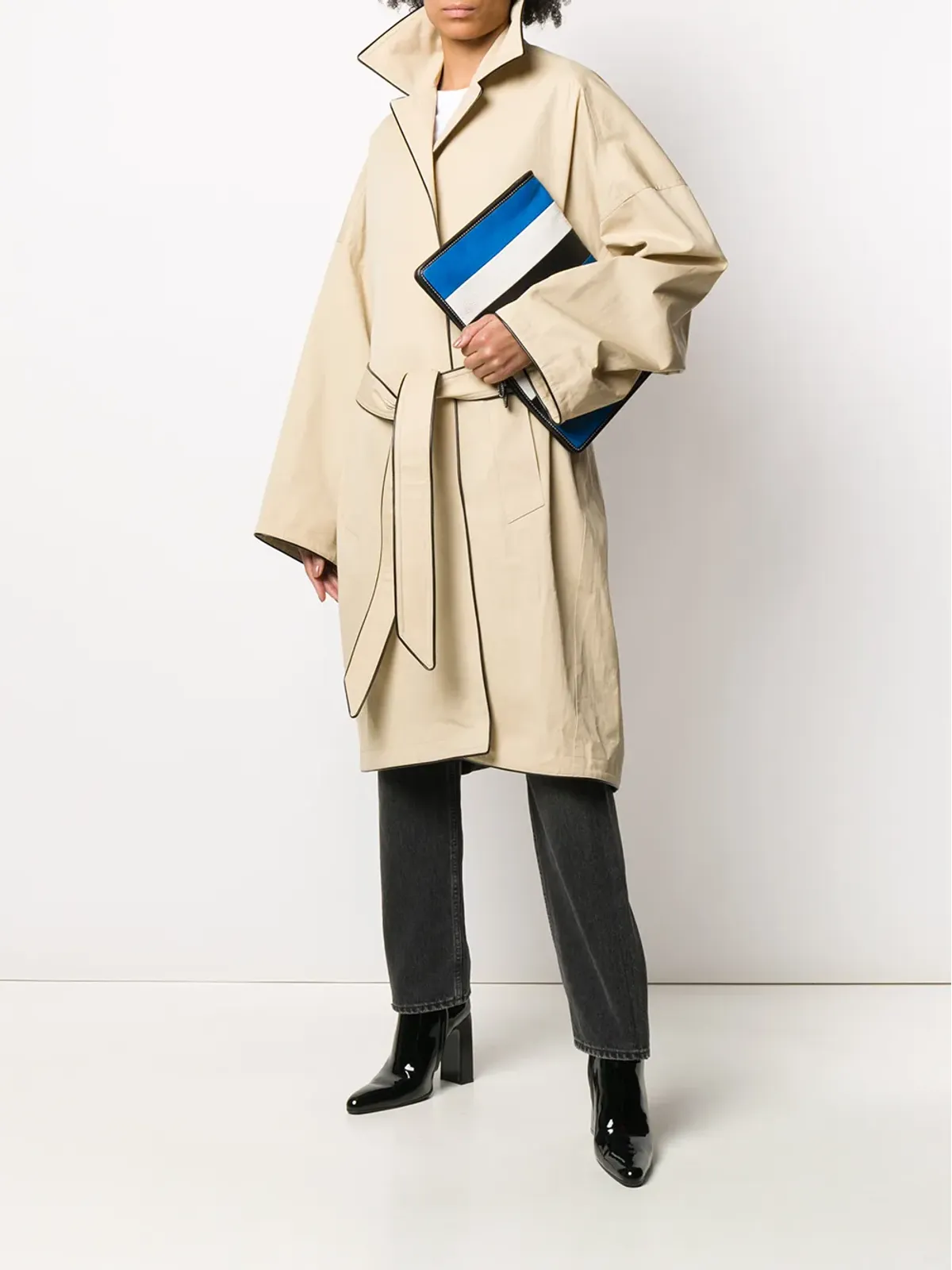 Balenciaga コントラスト トリム トレンチコート - 画像2