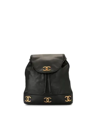 CHANEL ビンテージ 1992 Triple CC バックパック ブラック - サムネイル1