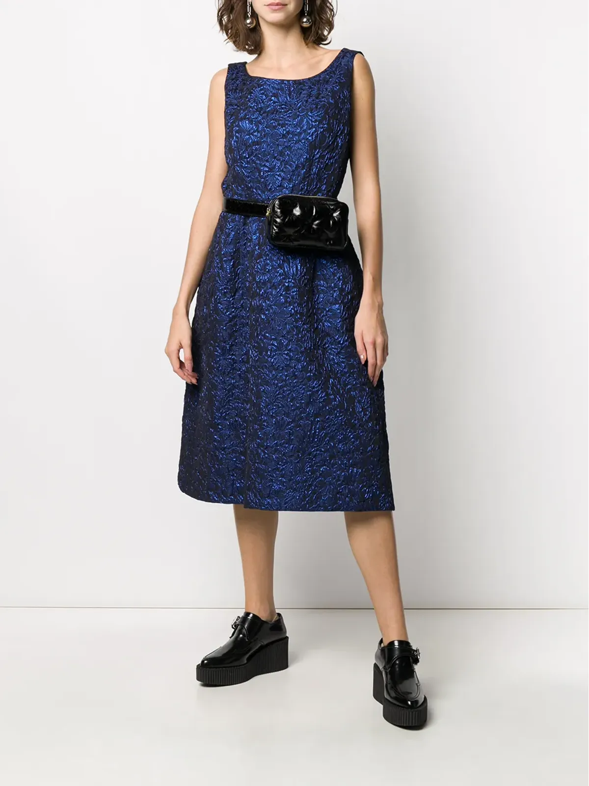 Comme Des Garçons ノースリーブ花柄ミディドレス - 画像2