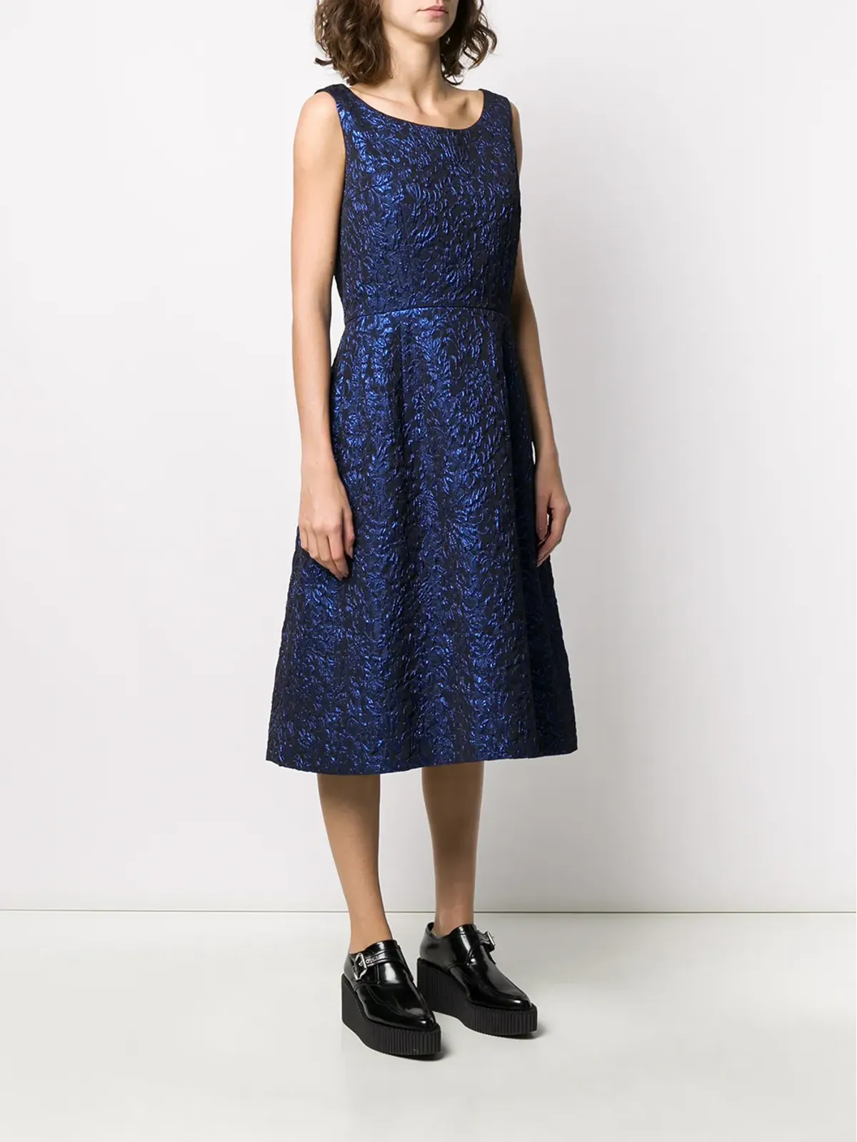 Comme Des Garçons ノースリーブ花柄ミディドレス - 画像3