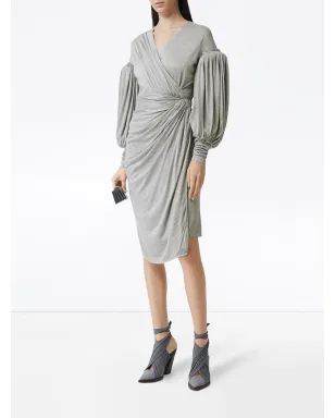 Burberry パフスリーブ ラップドレス - サムネイル2