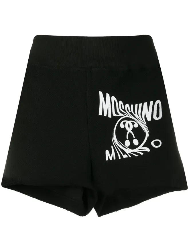 Moschino Moschino ウエストゴム入り ロゴプリント ショートパンツ ブラックの商品画像