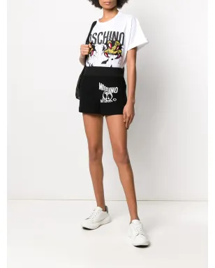 Moschino ウエストゴム入り ロゴプリント ショートパンツ ブラック - サムネイル2