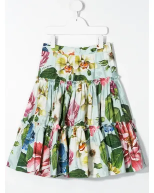 Dolce & Gabbana Kids 花柄プリント ティアードスカート - サムネイル2