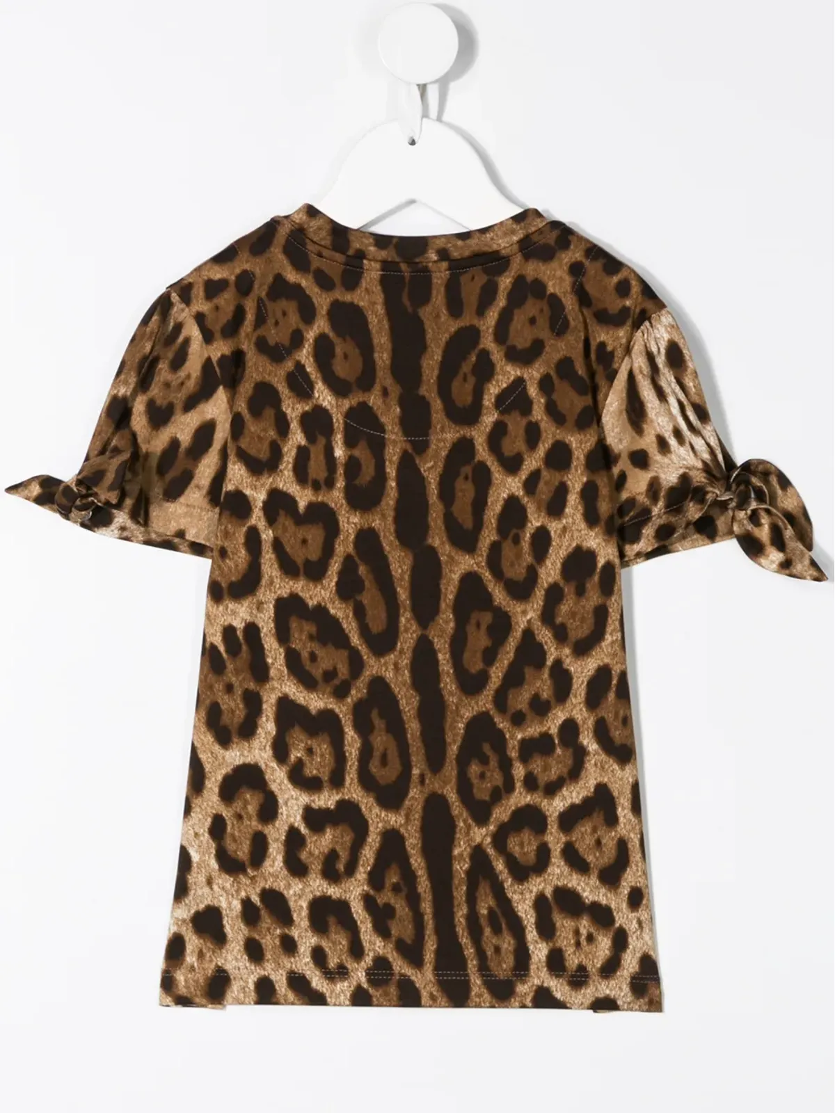 Dolce & Gabbana Kids レオパード柄タイディテールTシャツ - 画像2