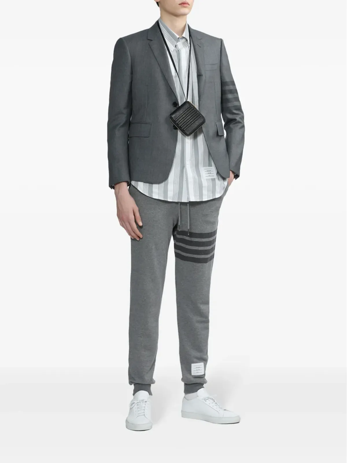 Thom Browne ストライプ入りコットンのトラックパンツ - グレー - 画像2
