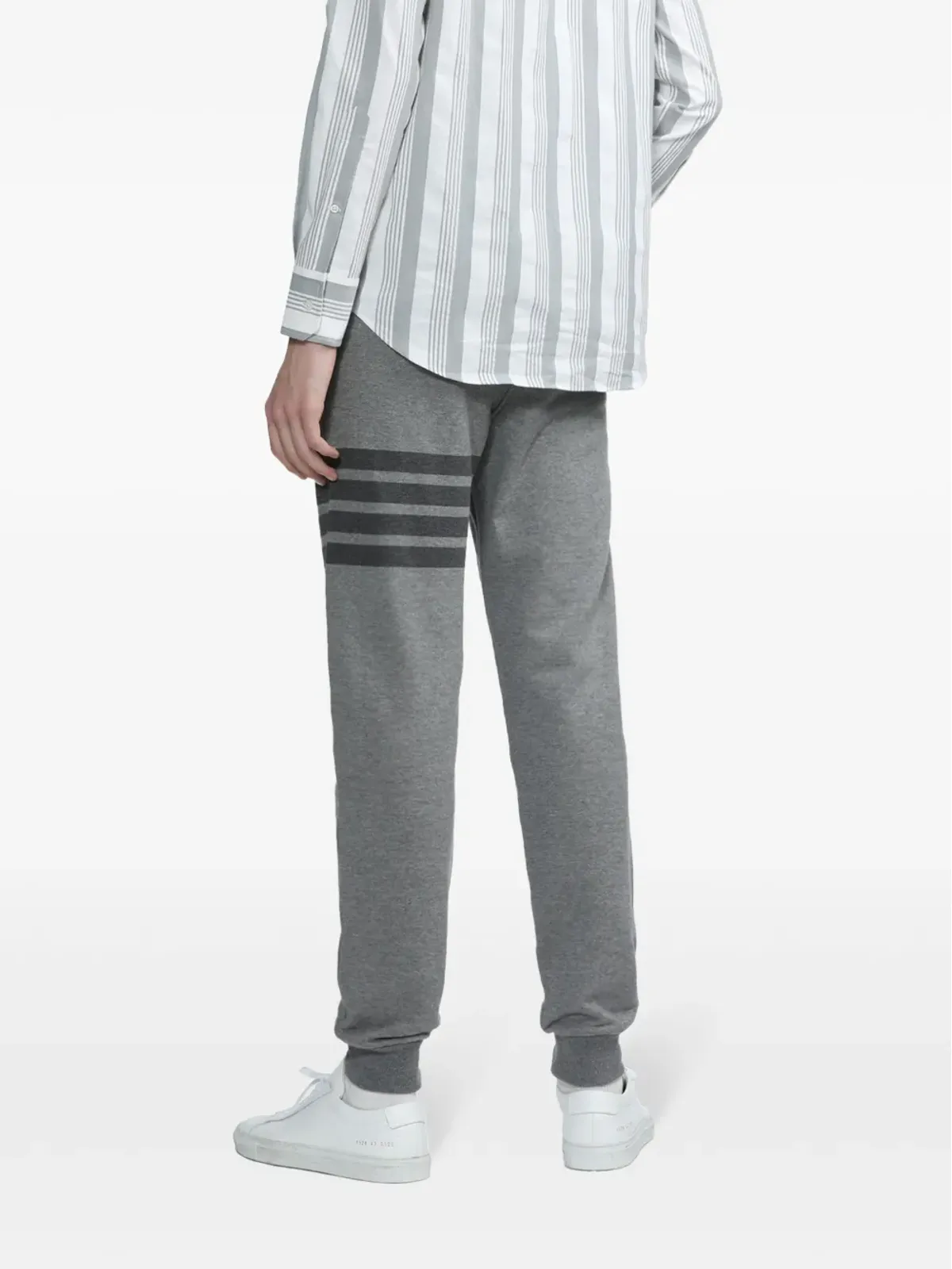Thom Browne ストライプ入りコットンのトラックパンツ - グレー - 画像4