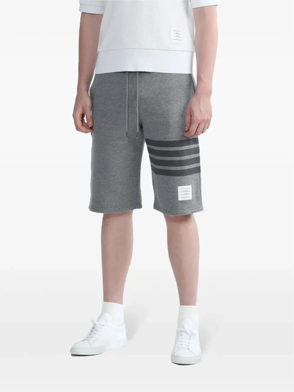 Thom Browne コットンストライプ トラックショーツ - グレー - 画像3