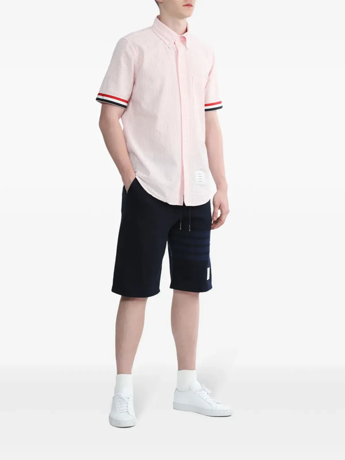 Thom Browne 4-Bar ループバック トラックショーツ ブルー - 画像2