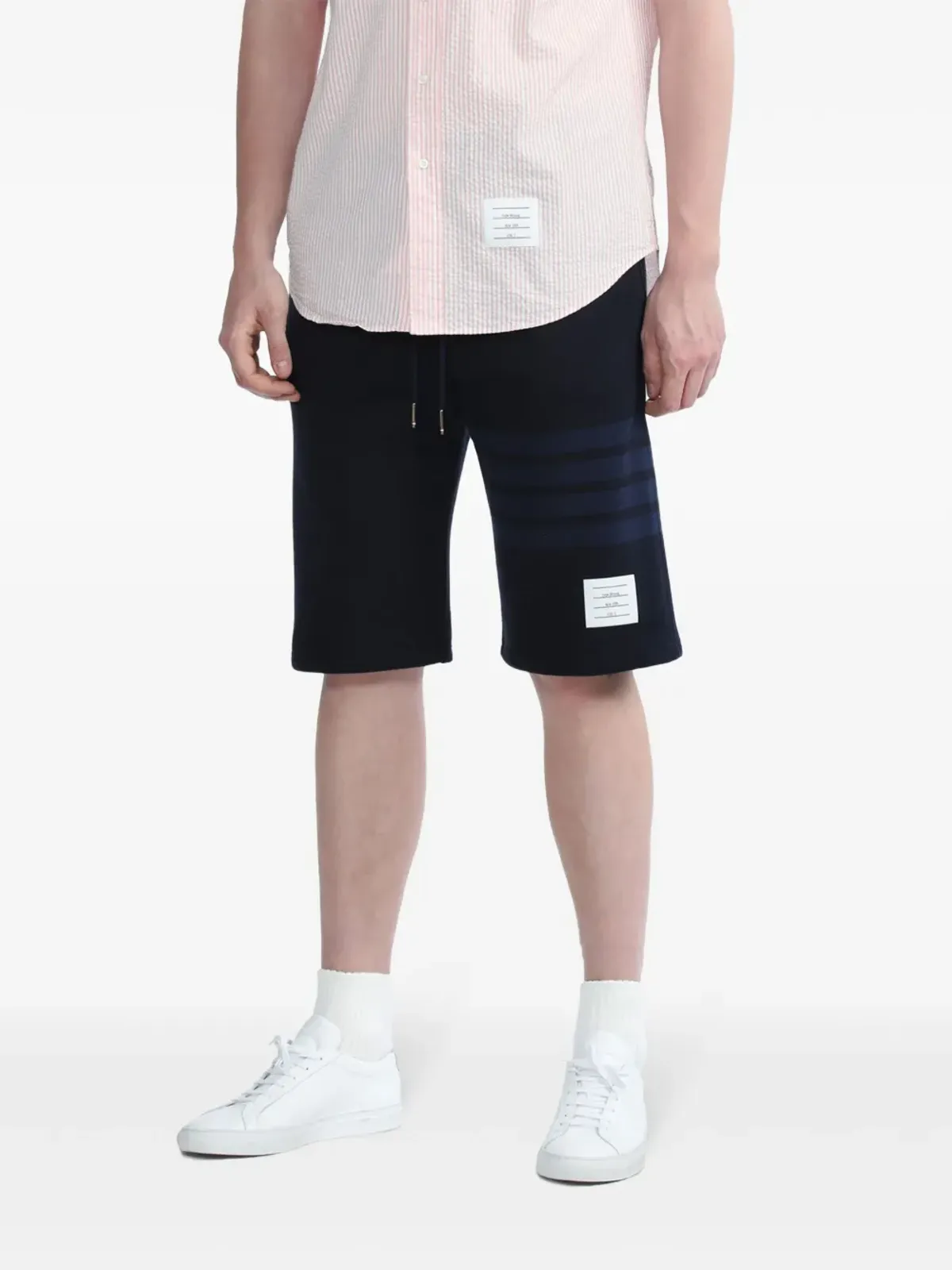 Thom Browne 4-Bar ループバック トラックショーツ ブルー - 画像3