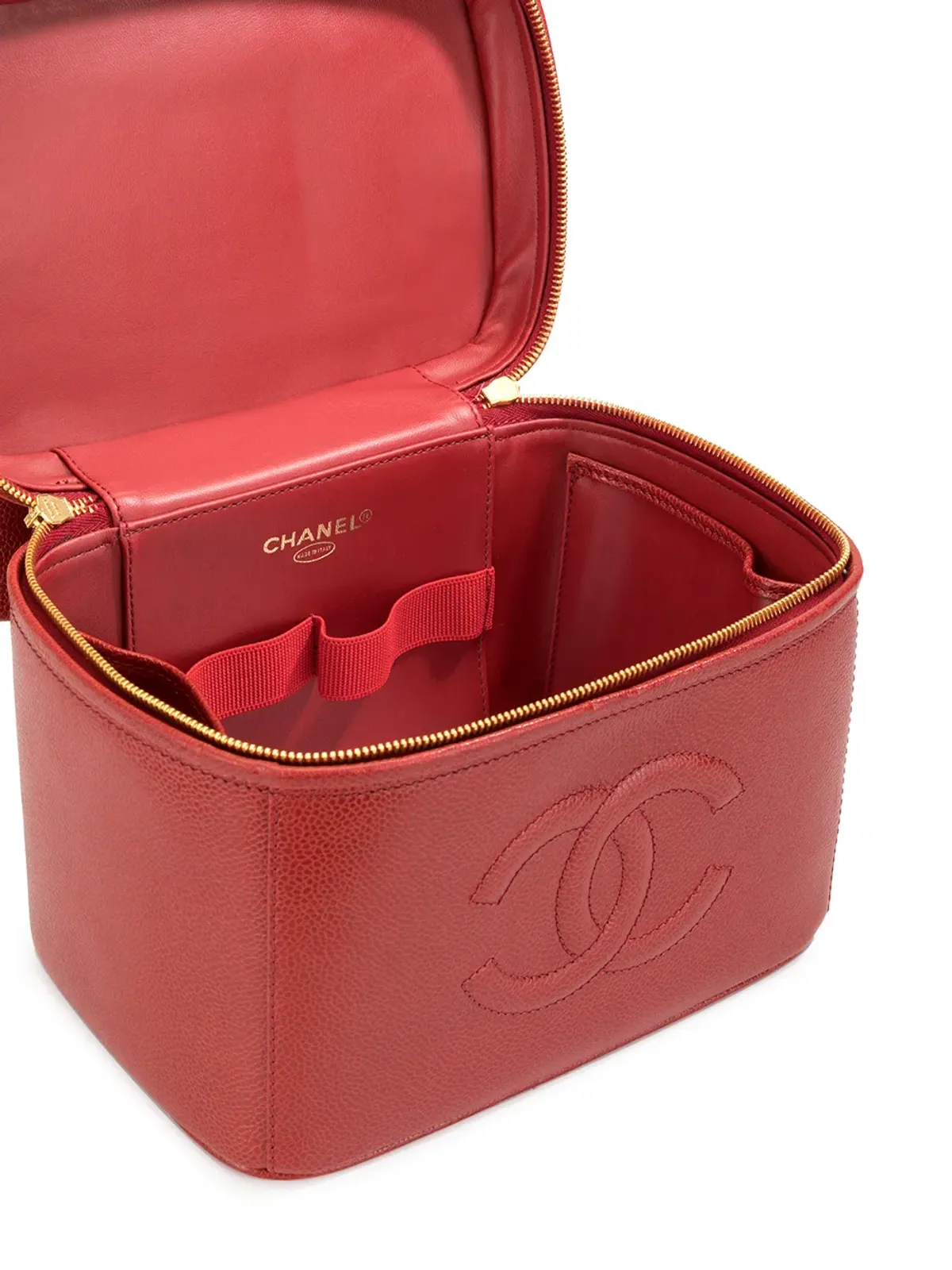 CHANEL ビンテージ 1998 CC ヴァニティケース - レッド - 画像5