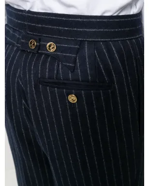 Thom Browne グラウンド チョークストライプ フランネルパンツ - ブルー - サムネイル5