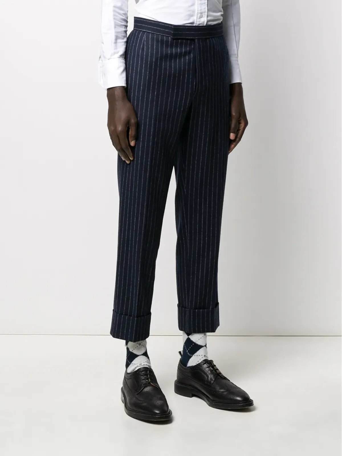 Thom Browne グラウンド チョークストライプ フランネルパンツ - ブルー - 画像3
