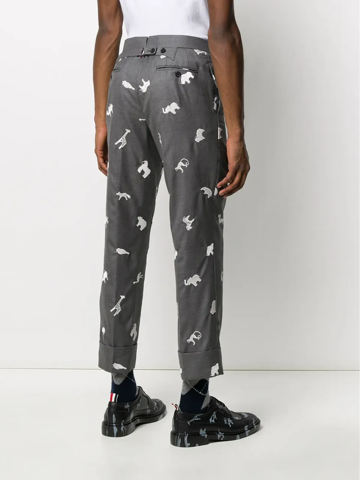 Thom Browne アニマル刺繍クロップドパンツ - 画像4