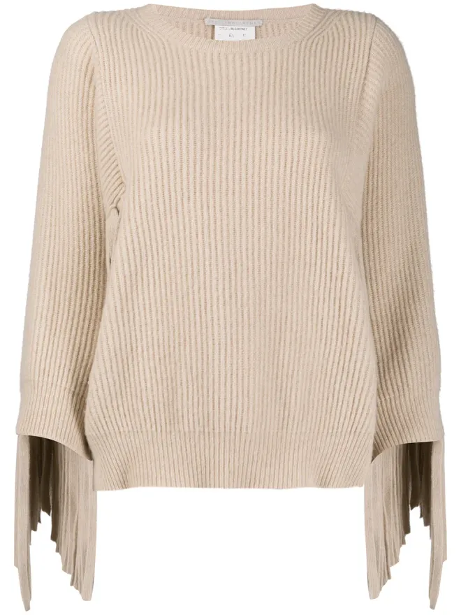 Stella McCartney Stella McCartney フリンジ付きリブ編みニットセーターの商品画像