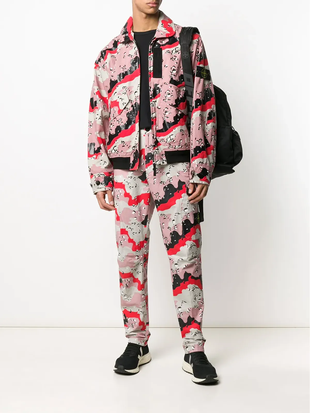 Stone Island アブストラクトプリントジャケット ピンク - 画像2