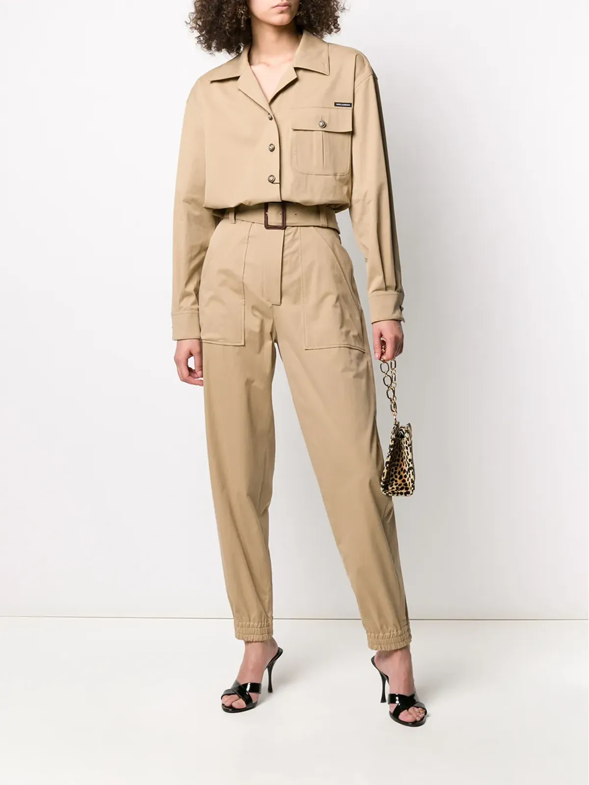 Dolce & Gabbana ロゴパッチ ベルト付きボイラースーツ - 画像2