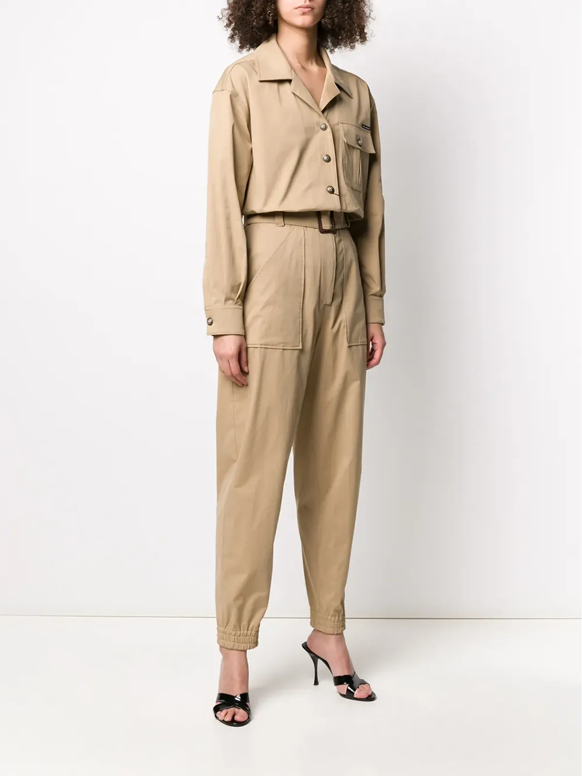 Dolce & Gabbana ロゴパッチ ベルト付きボイラースーツ - 画像3