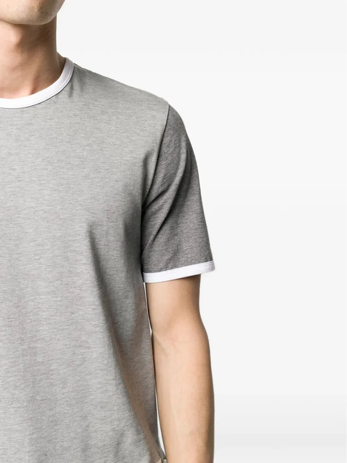 Thom Browne コントラストスリーブ コットンTシャツ - グレー - 画像5