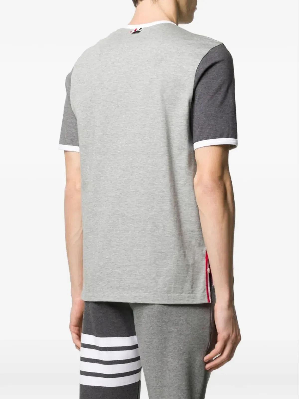 Thom Browne コントラストスリーブ コットンTシャツ - グレー - 画像4