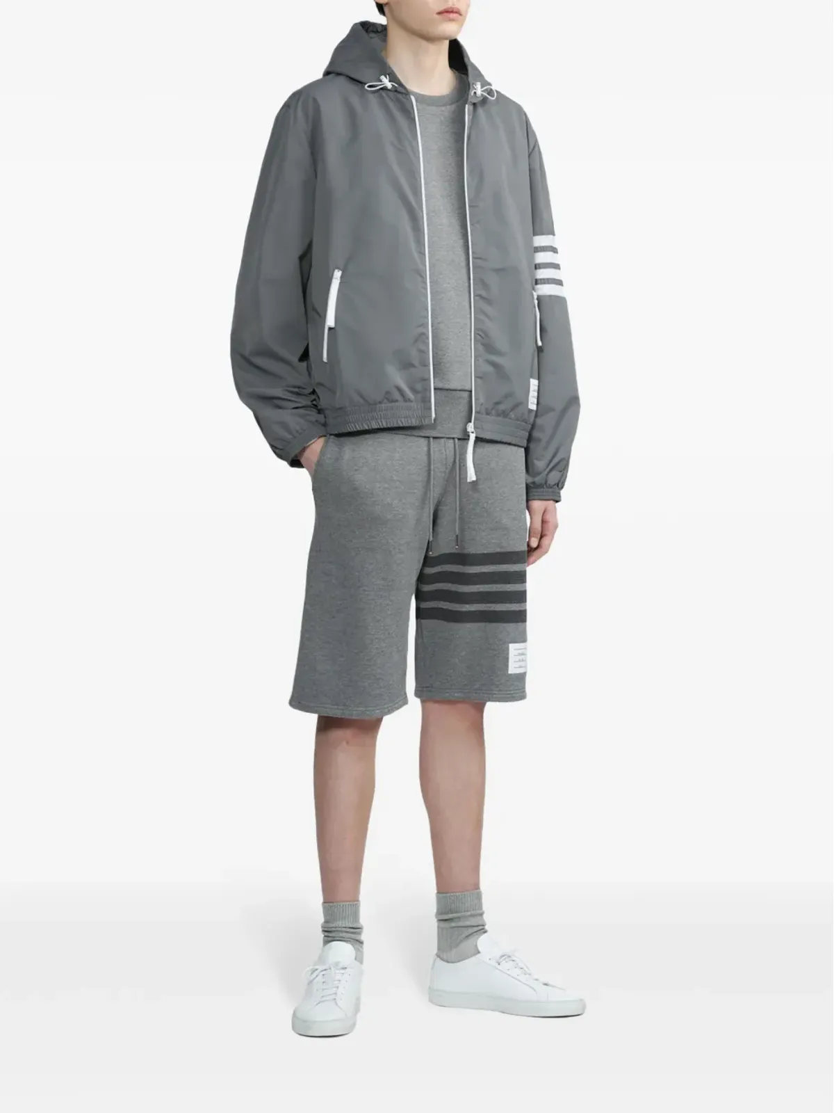 Thom Browne 4-Barストライプ コットン スウェットシャツ - グレー - 画像2