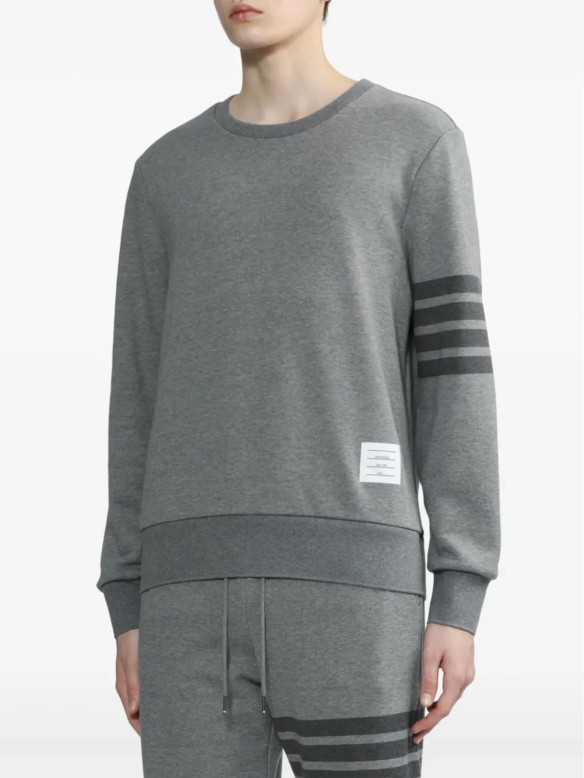 Thom Browne 4-Barストライプ コットン スウェットシャツ - グレー - 画像3