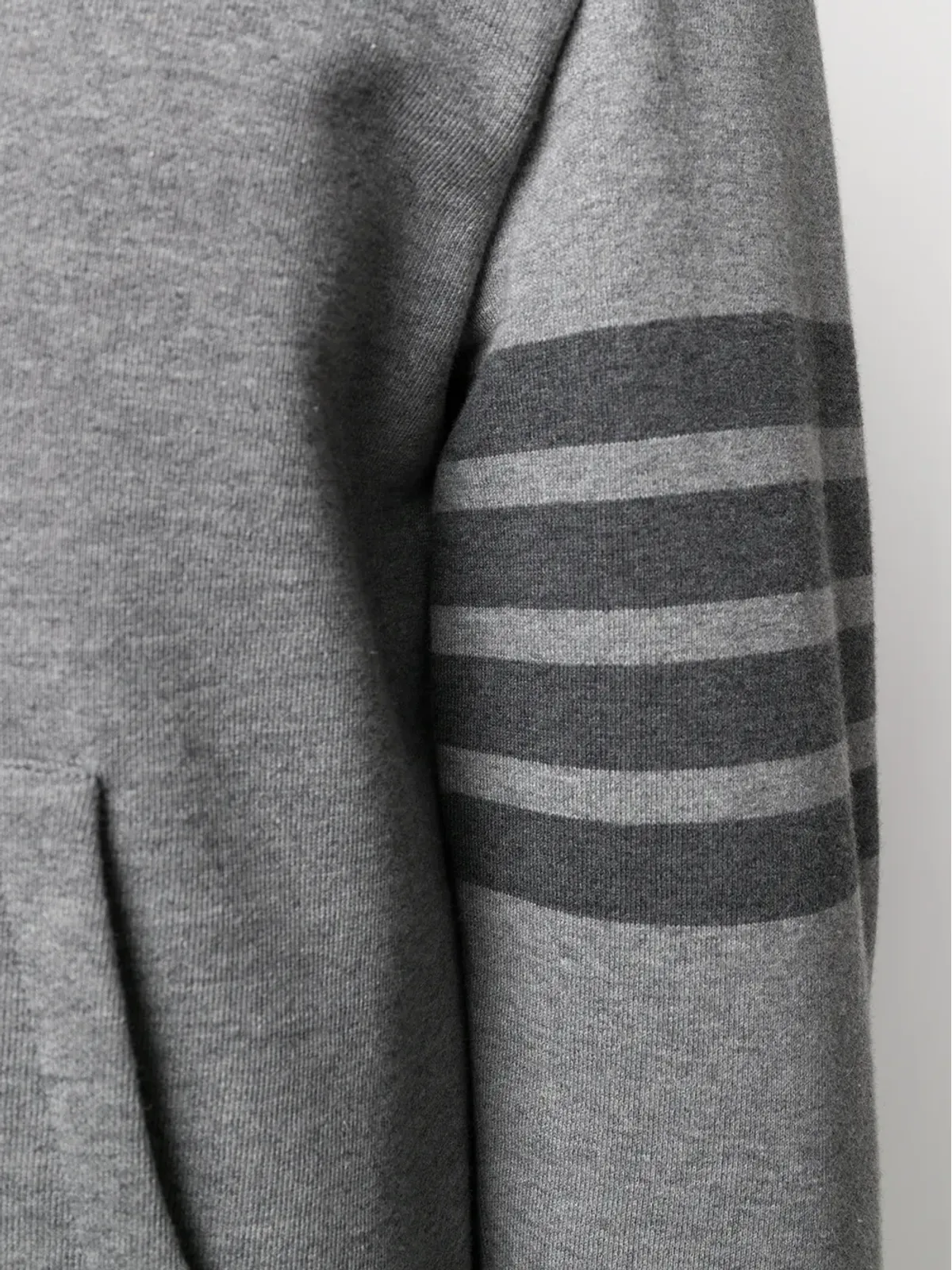 Thom Browne 4バー ジップアップ ループバック コットン フーディー - グレー - 画像5