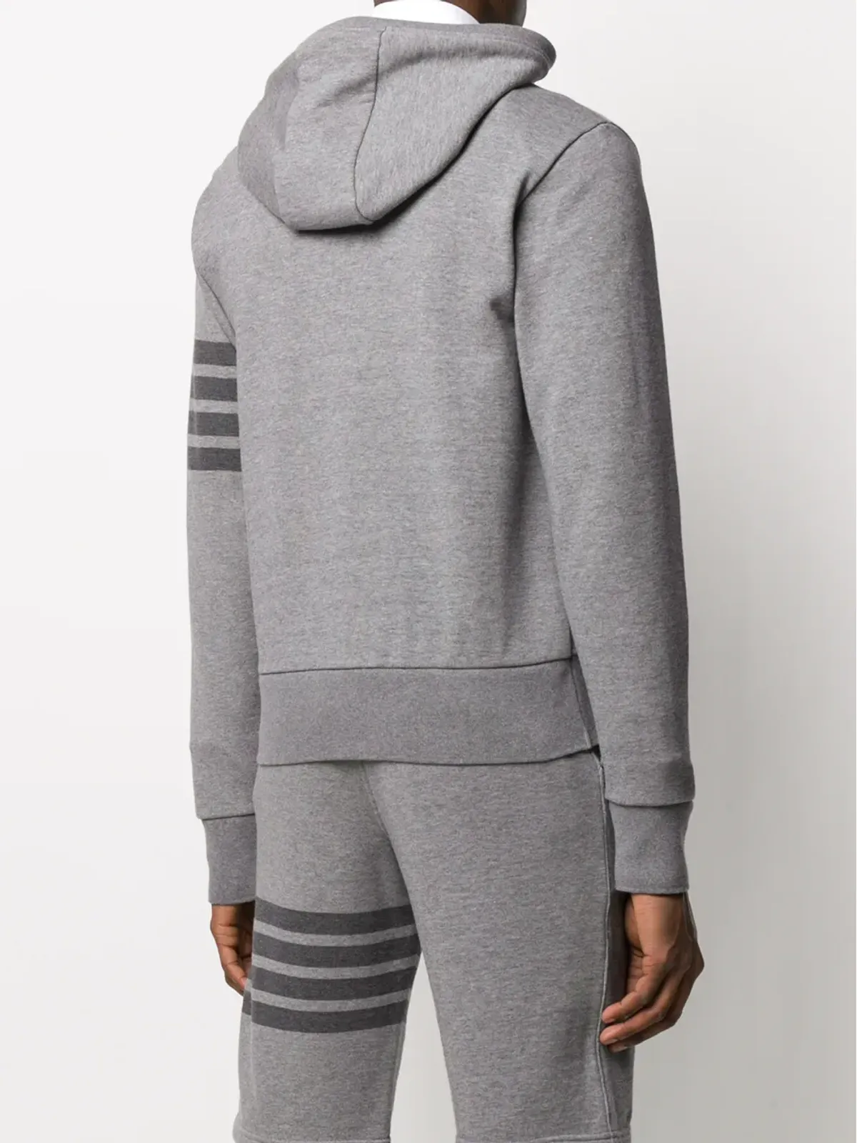 Thom Browne 4バー ジップアップ ループバック コットン フーディー - グレー - 画像4