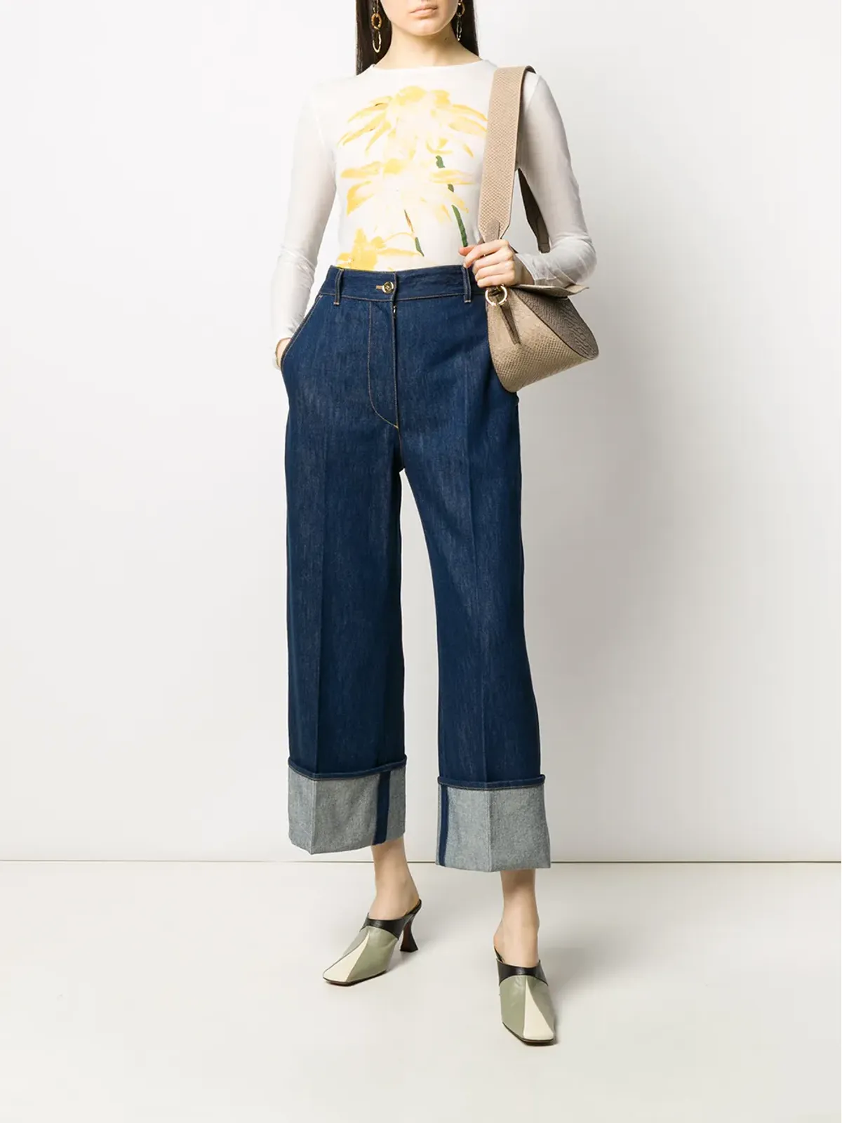 Patou Iconic cuffed jeans - Blue - 画像2