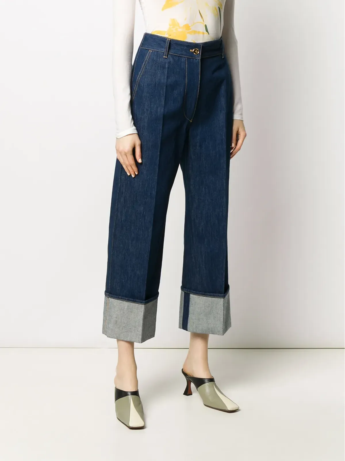 Patou Iconic cuffed jeans - Blue - 画像3