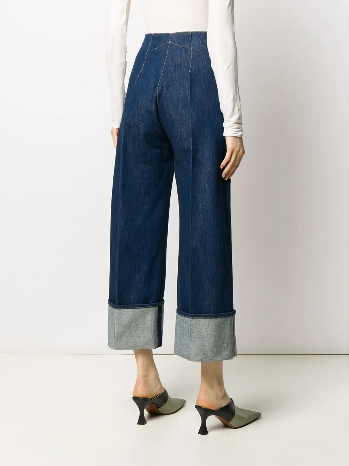 Patou Iconic cuffed jeans - Blue - 画像4