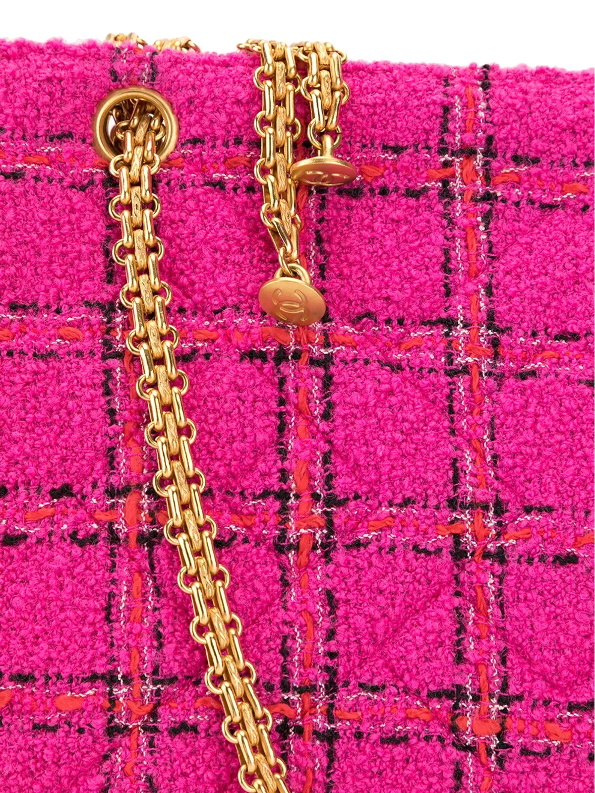CHANEL Pre-Owned 1995年製 チェックショルダーバッグ - ピンク - 画像4