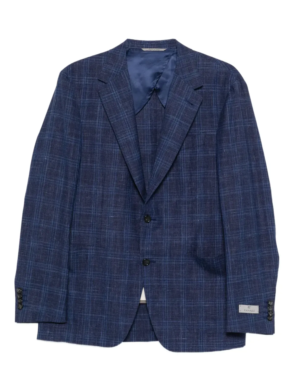 Canali チェック柄ボタン留めブレザー - 画像1