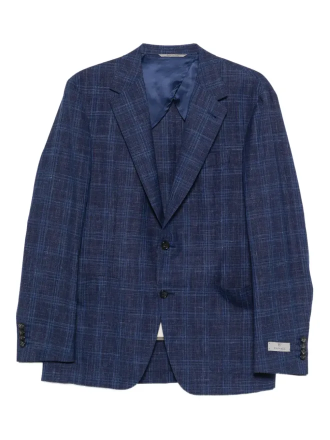 Canali Canali チェック柄ボタン留めブレザーの商品画像