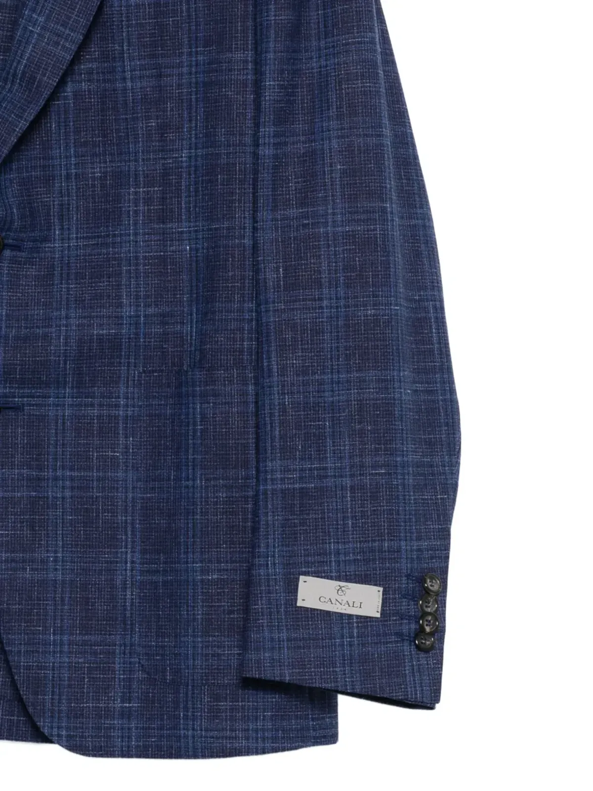 Canali チェック柄ボタン留めブレザー - 画像3