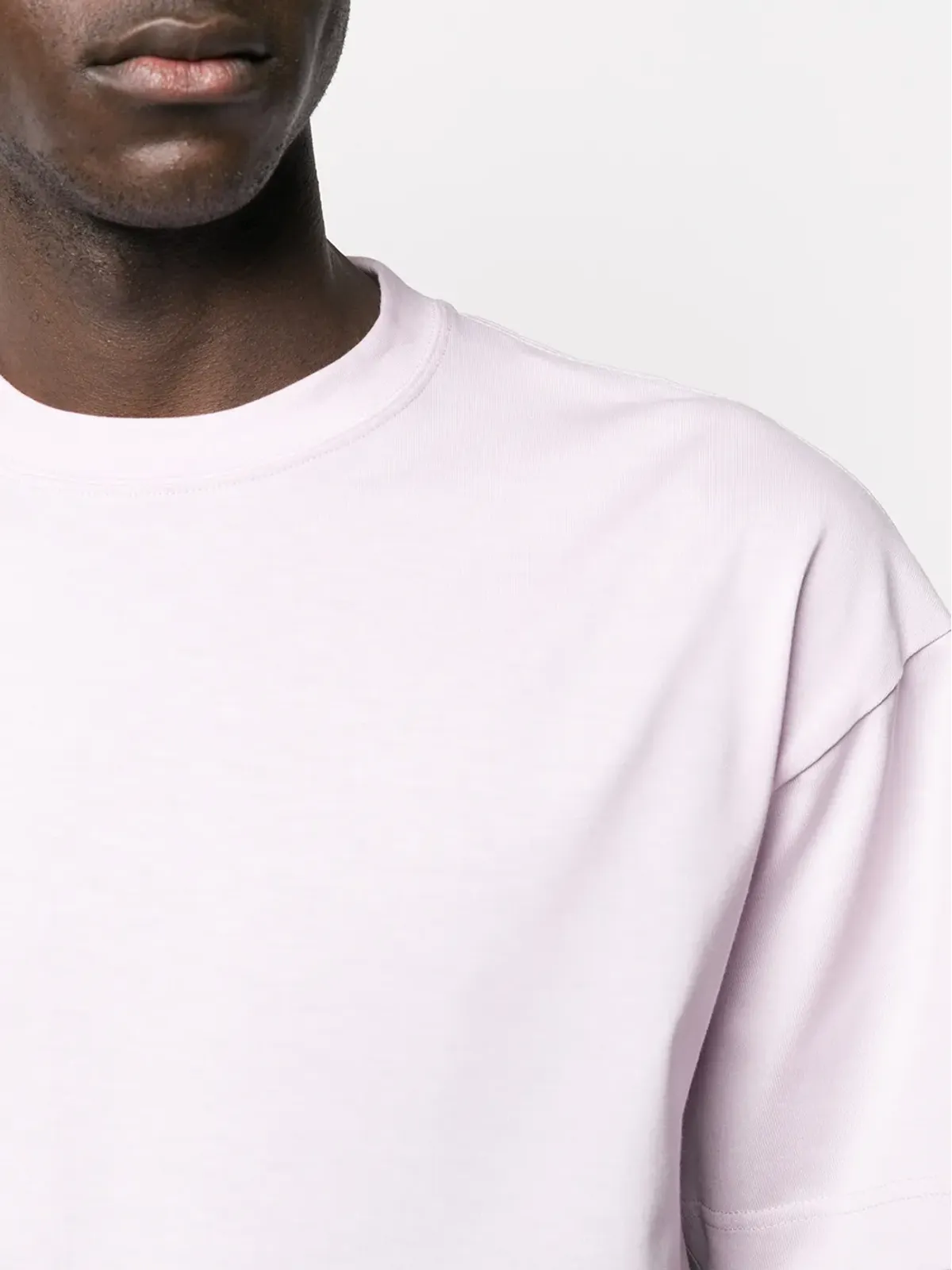 AMBUSH ロングライン ロゴプリント Tシャツ ピンク - 画像5